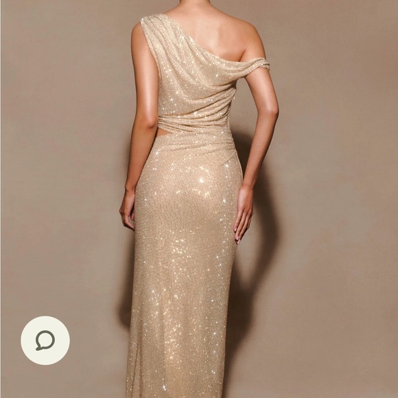 Meshki Gold One Shoulder Dress - Picture 3 of 5